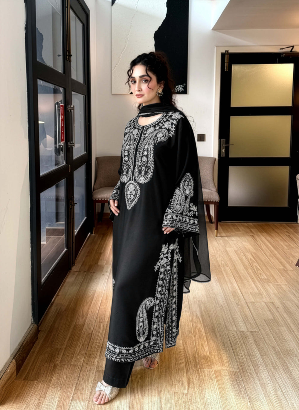 MR-2740 B-3 Piece - Unstitched Embroidered Lawn Fabric