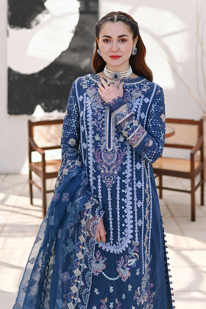 SP 2545-3 Piece Embroidered Lawn Shirt with Embroidered Organza Dupatta