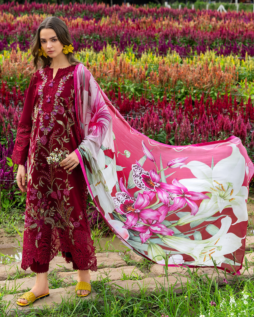 MS-2750-3 Piece - Unstitched Luxury Embroidered Lawn Fabric