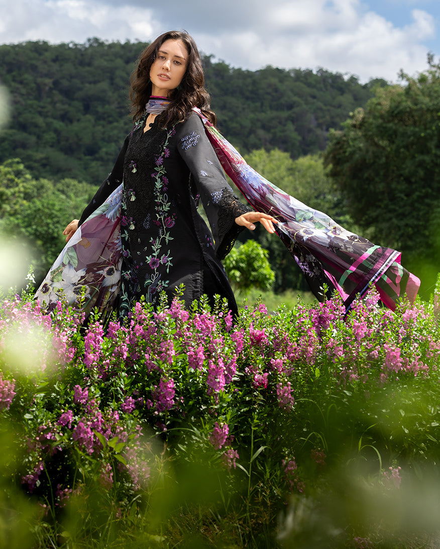 MS-2745-3 Piece - Unstitched Luxury Embroidered Lawn Fabric