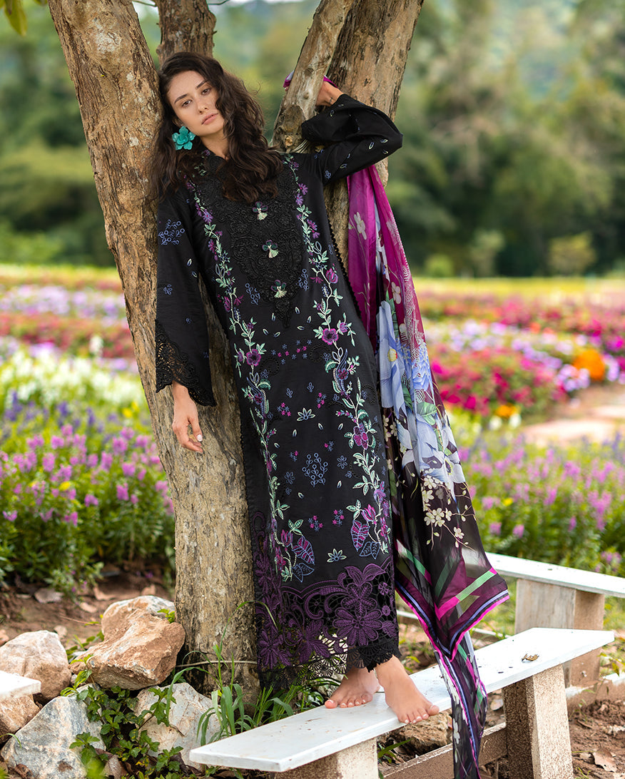 MS-2745-3 Piece - Unstitched Luxury Embroidered Lawn Fabric