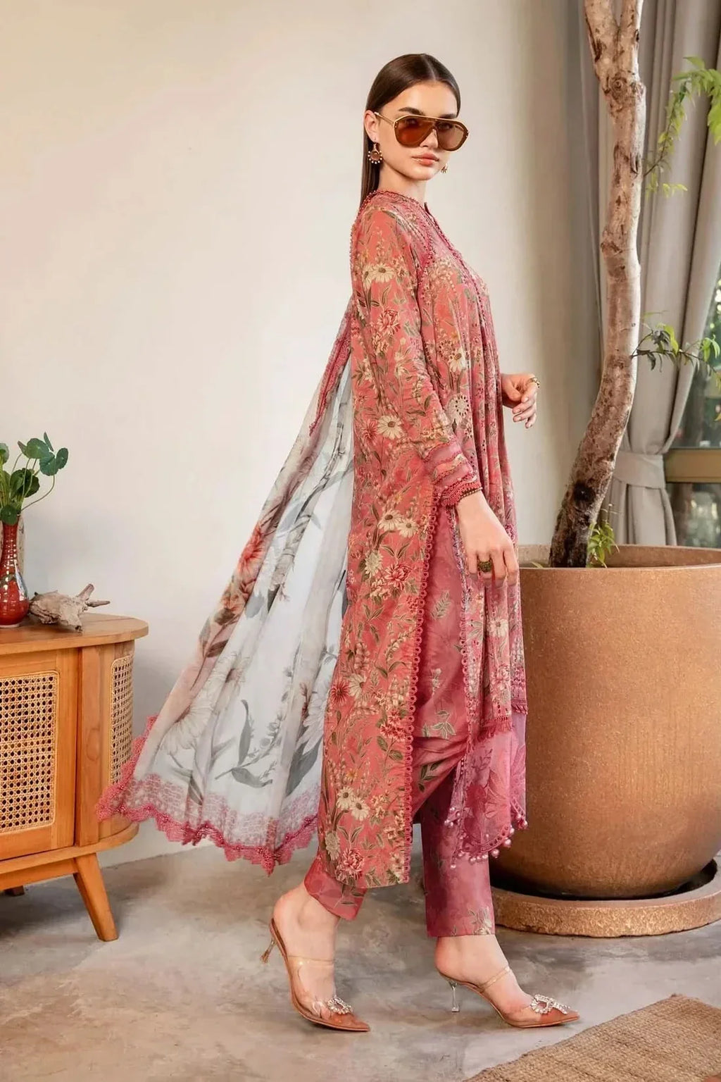 MB 470-3Pc Digital Printed Lawn Shirt with Printed Lawn Dupatta