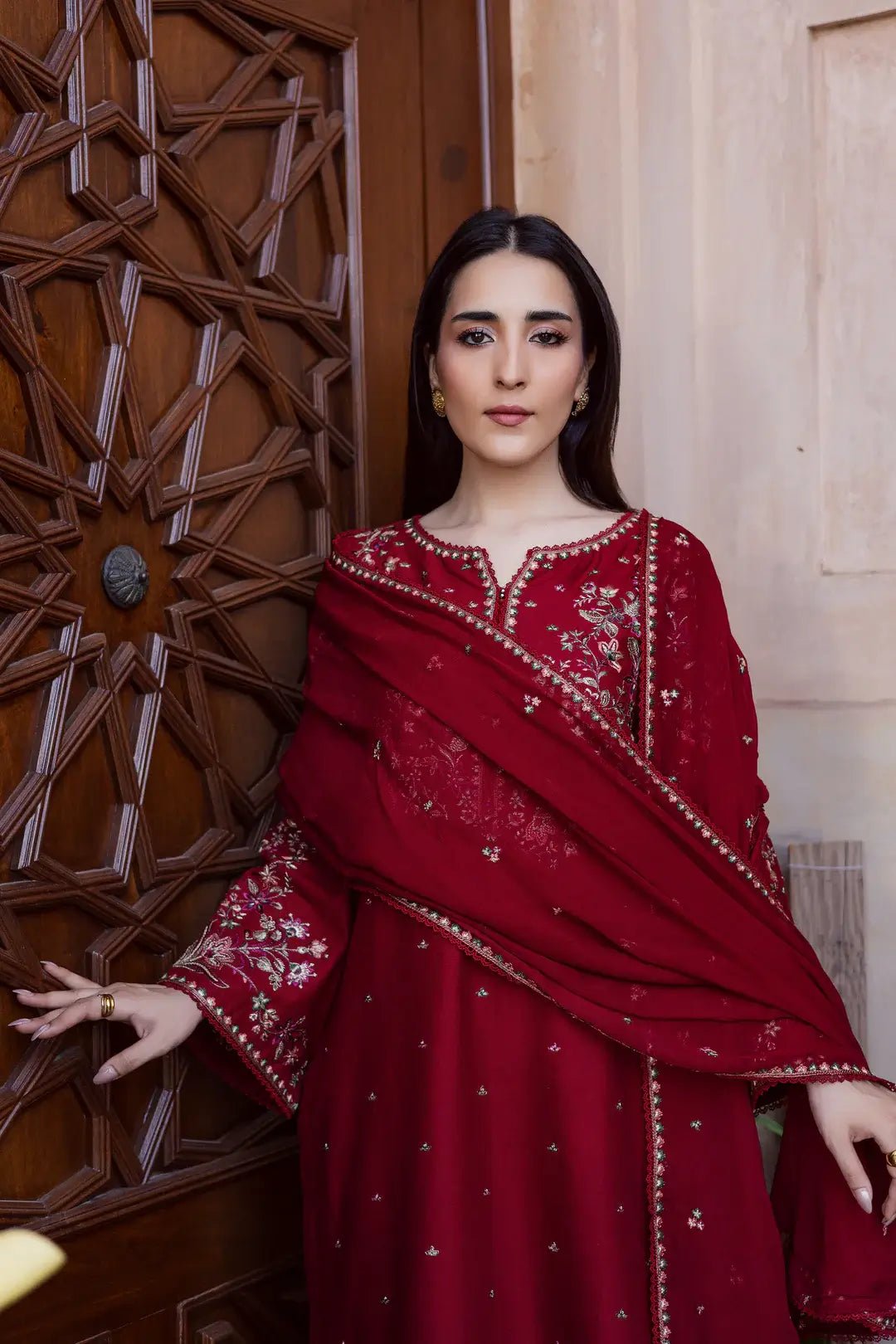 BT 2700-3 Piece Unstitched Heavy Embroidered Lawn Suit ( Full Embroidered Chiffon Dupatta )
