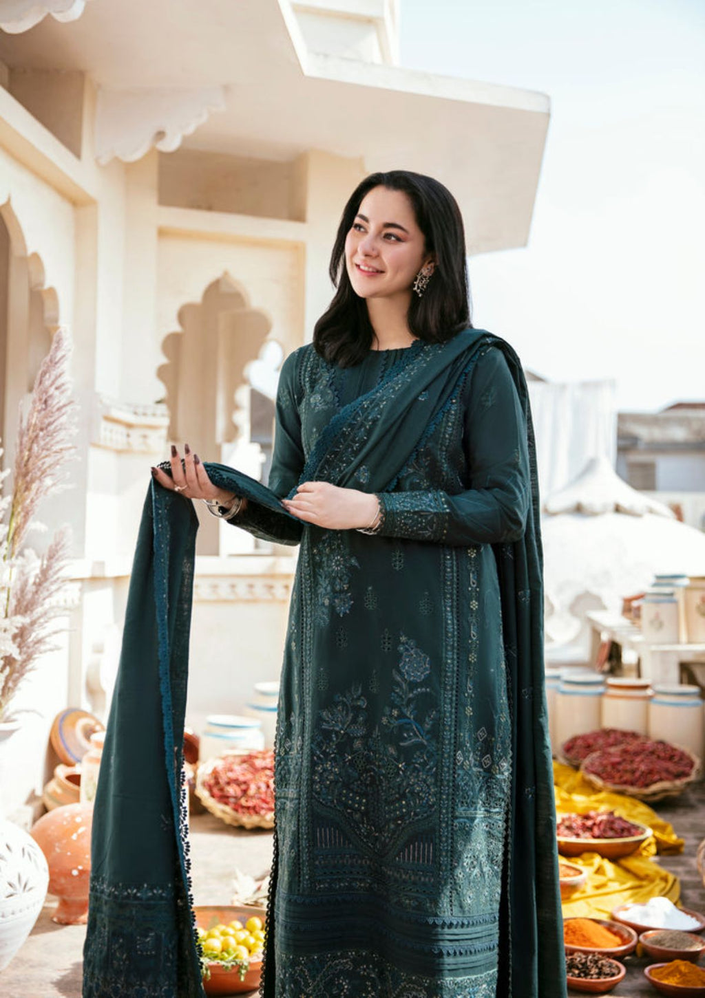 MB 935-3 Piece - Unstitched Fully Embroidered Lawn Fabric
