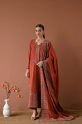BT 2880B-3 Piece Unstitched Heavy Embroidered Dhanak Suit ( Embroidered Dhanak Dupatta )