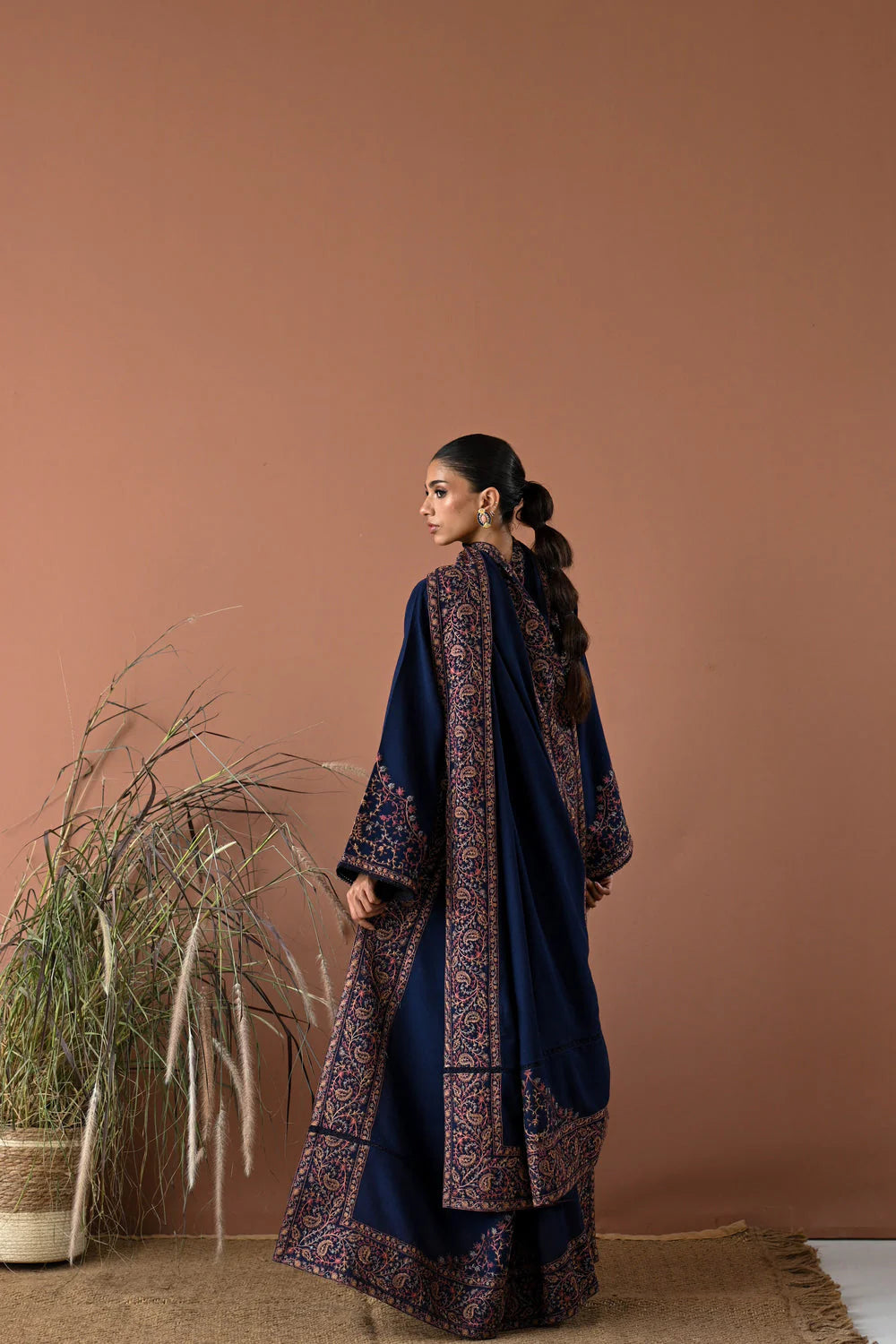 BT 2880A-3 Piece Unstitched Heavy Embroidered Dhanak Suit ( Embroidered Dhanak Dupatta )