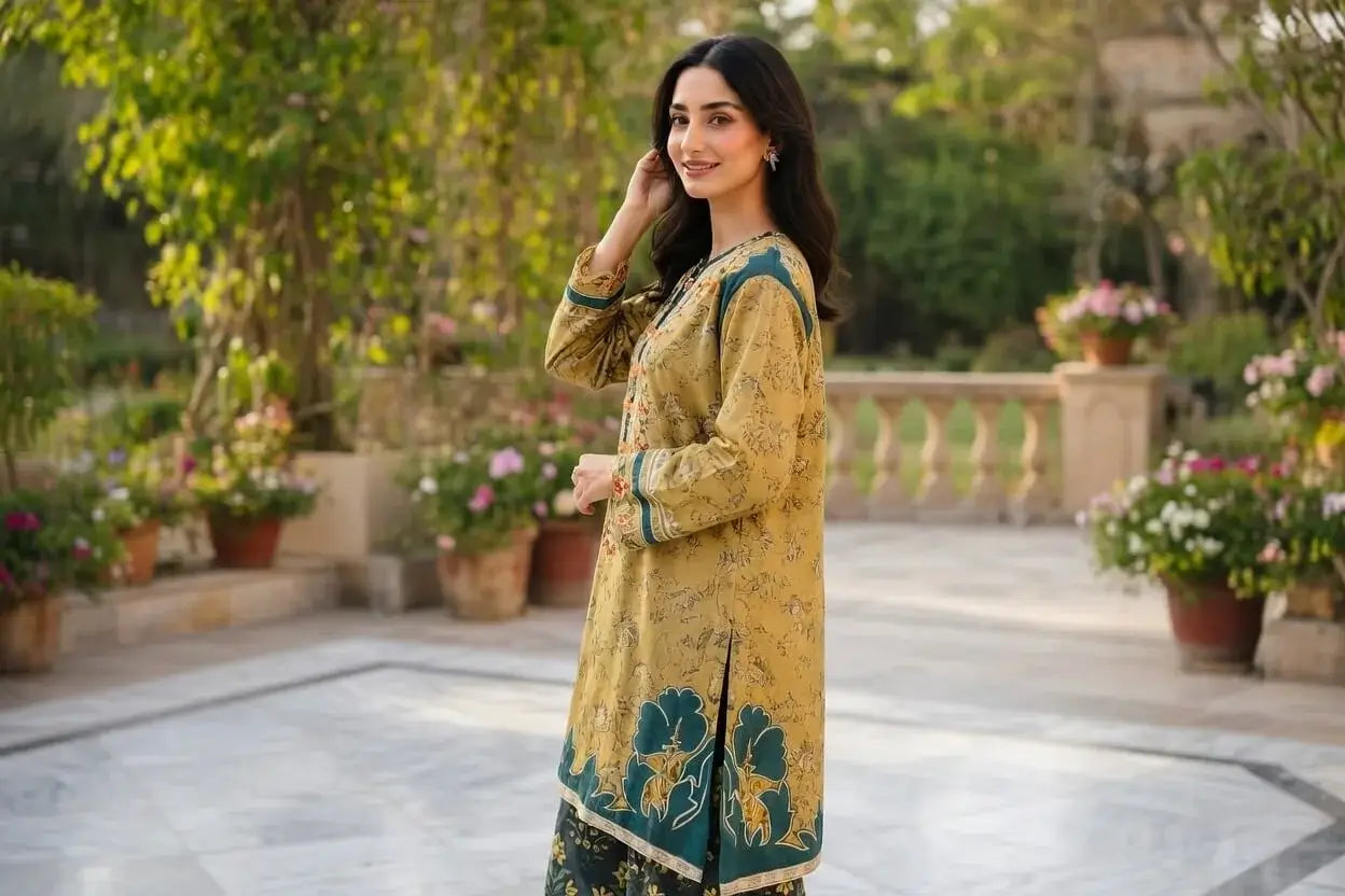 MB 207-2 Piece Unstitched Embroidered Lawn Suit