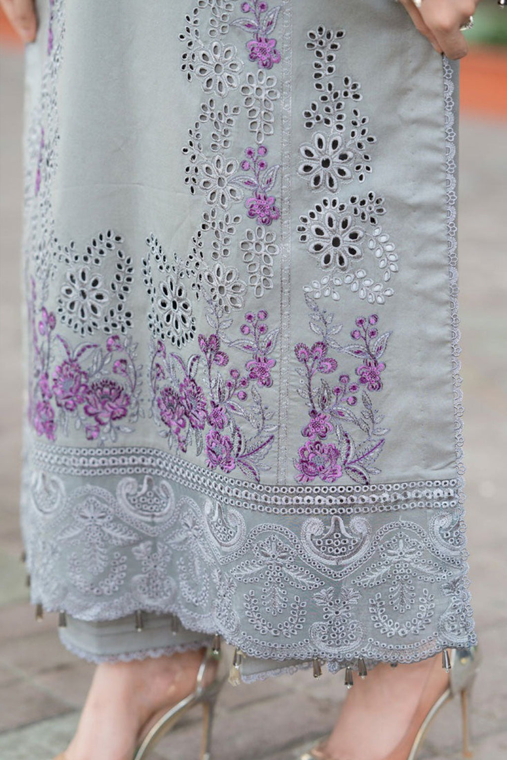 MS-170-Lawn Fabric 3 Piece - Unstitched Fully Embroidered With Chiffon Embroidered Dupatta