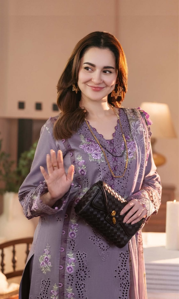 JD 2680-Lawn Fabric 3 Piece - Unstitched Fully Embroidered With Monar Printed Dupatta