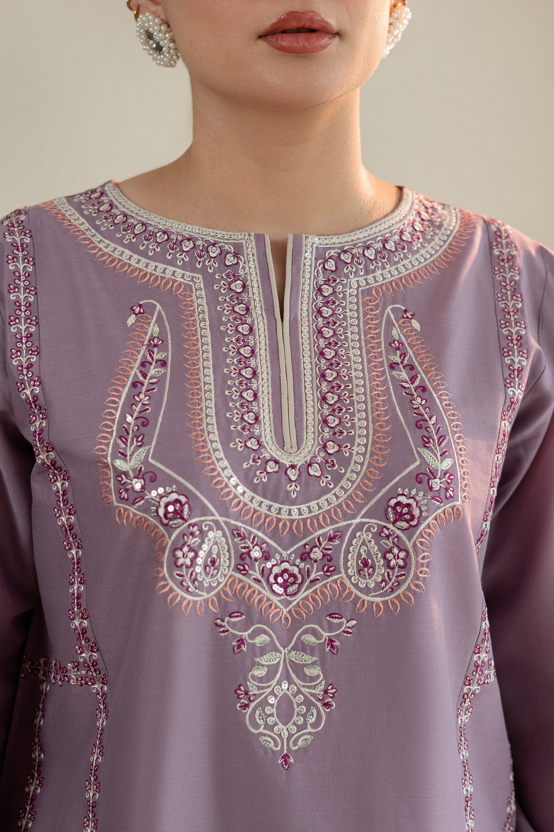 MB 2825-2 Piece - Unstitched Embroidered Lawn Fabric