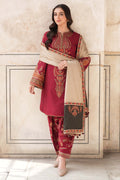 JZ 3100-Dhanak Fabric 3 Piece Unstitched (Dhanak Embroidered Shawl)