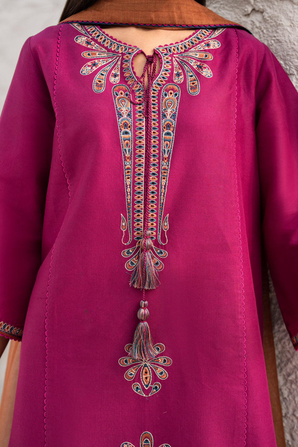 3 Piece - Unstitched Embroidered Lawn Fabric With Embroidered Chiffon Dupatta