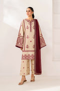 BQ 2950-3 Piece Unstitched Heavy Embroidered Dhanak Suit ( Dhanak Embroidered Shawl )