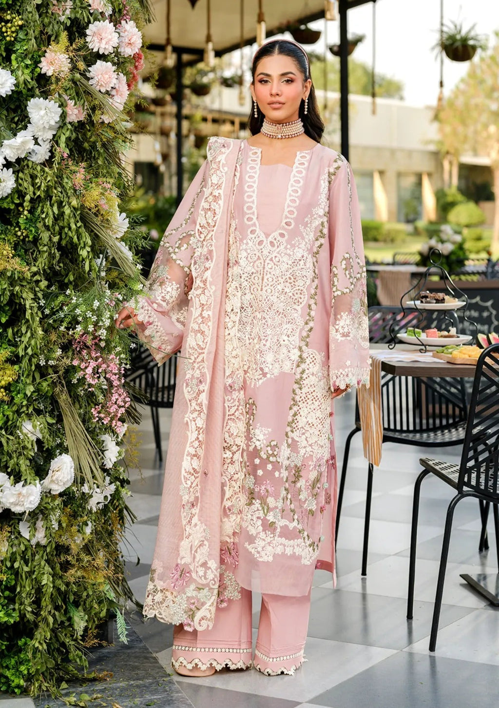 EL 2710-3 Piece - Unstitched Fully Embroidered Lawn Fabric