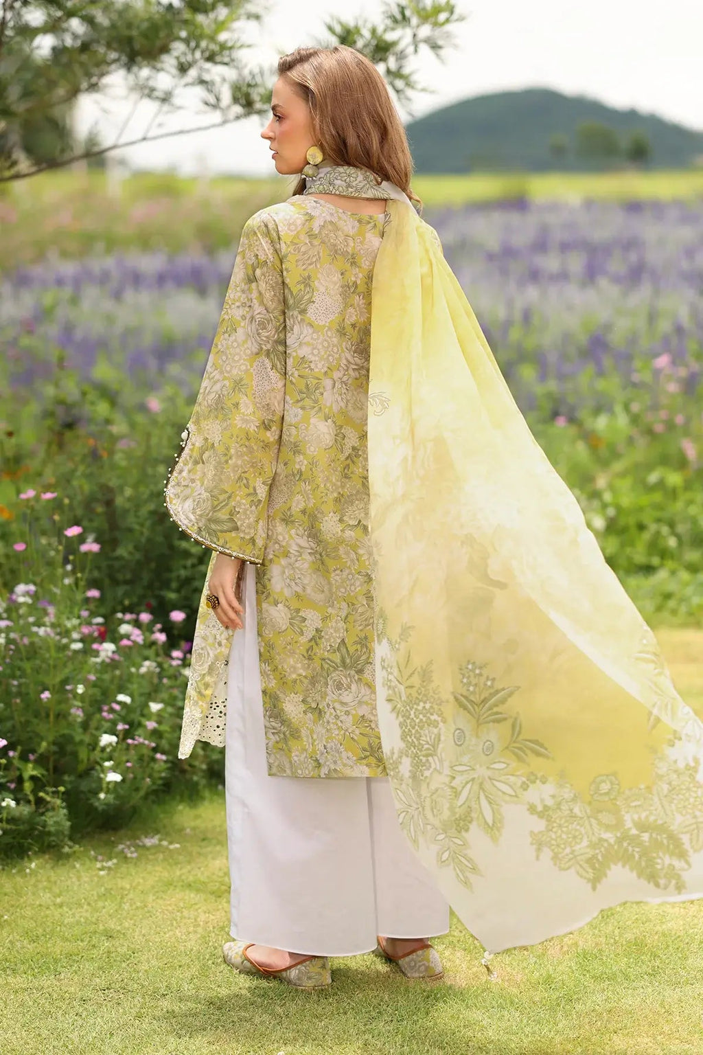 BQ 203-3 Piece Unstitched Embroidered Lawn Suit ( Printed Lawn Dupatta )