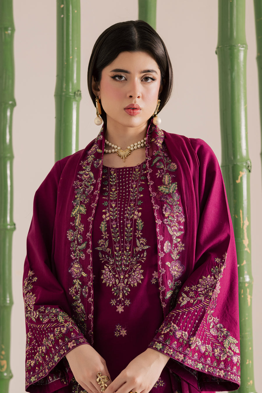 BT 2860- Lawn 3 Piece Unstitched Embroidered Suit (Chiffon Embroidered Dupatta)