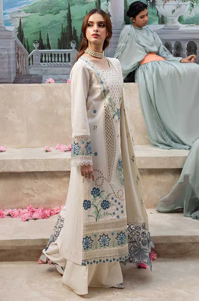 MR 2730-3 Piece - Unstitched Luxury Embroidered Lawn Fabric
