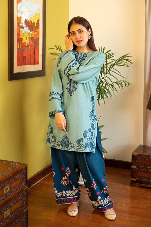 AK 930-2 Piece - Unstitched Fully Embroidered LawnFabric