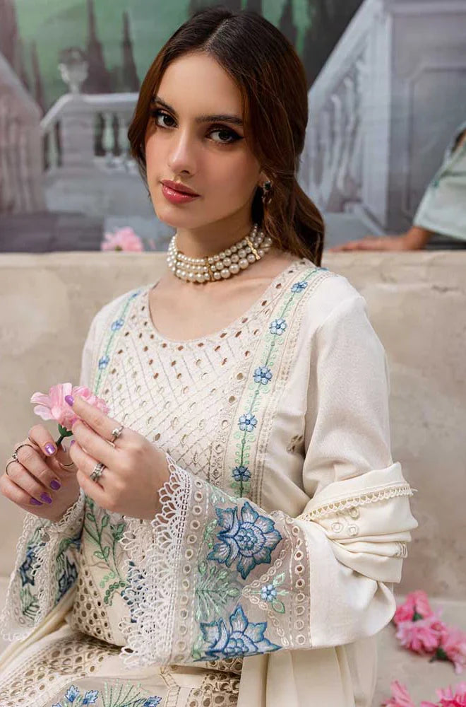 MR 2730-3 Piece - Unstitched Luxury Embroidered Lawn Fabric