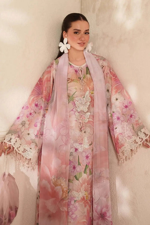 BQ 208-3 Piece Unstitched Embroidered Lawn Suit ( Printed Lawn Dupatta )