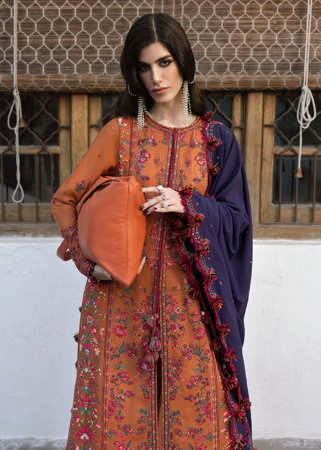 MB-610-3 Piece - Unstitched Fully Embroidered Dhanak Fabric