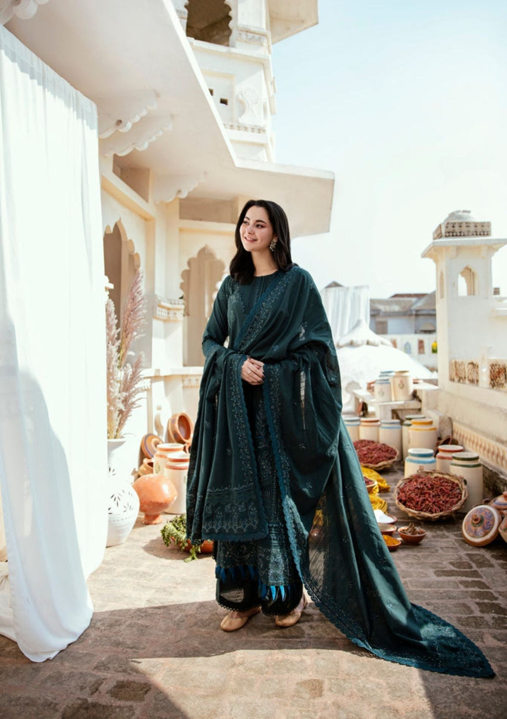 MB 935-3 Piece - Unstitched Fully Embroidered Lawn Fabric