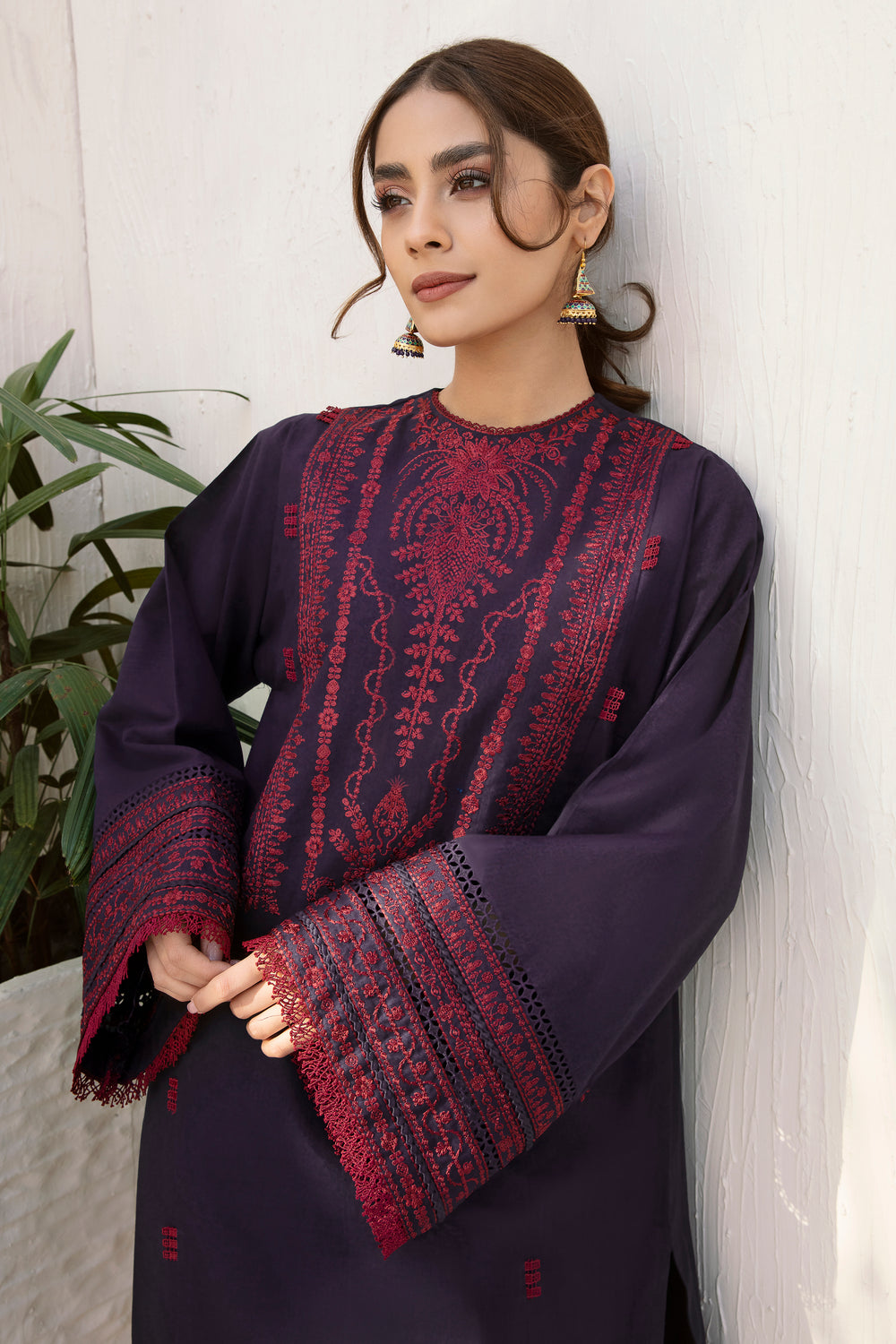 JZ 2910-3 Piece Unstitched Heavy Embroidered Dhanak Suit ( Dhanak Shawl )