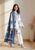 LM 3015-Dhanak Fabric 3 Piece Unstitched (Digital Printed Shawl)