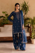 BT 2940-3 Piece Unstitched Heavy Embroidered Dhanak Suit ( Embroidered Chiffon Dupatta)
