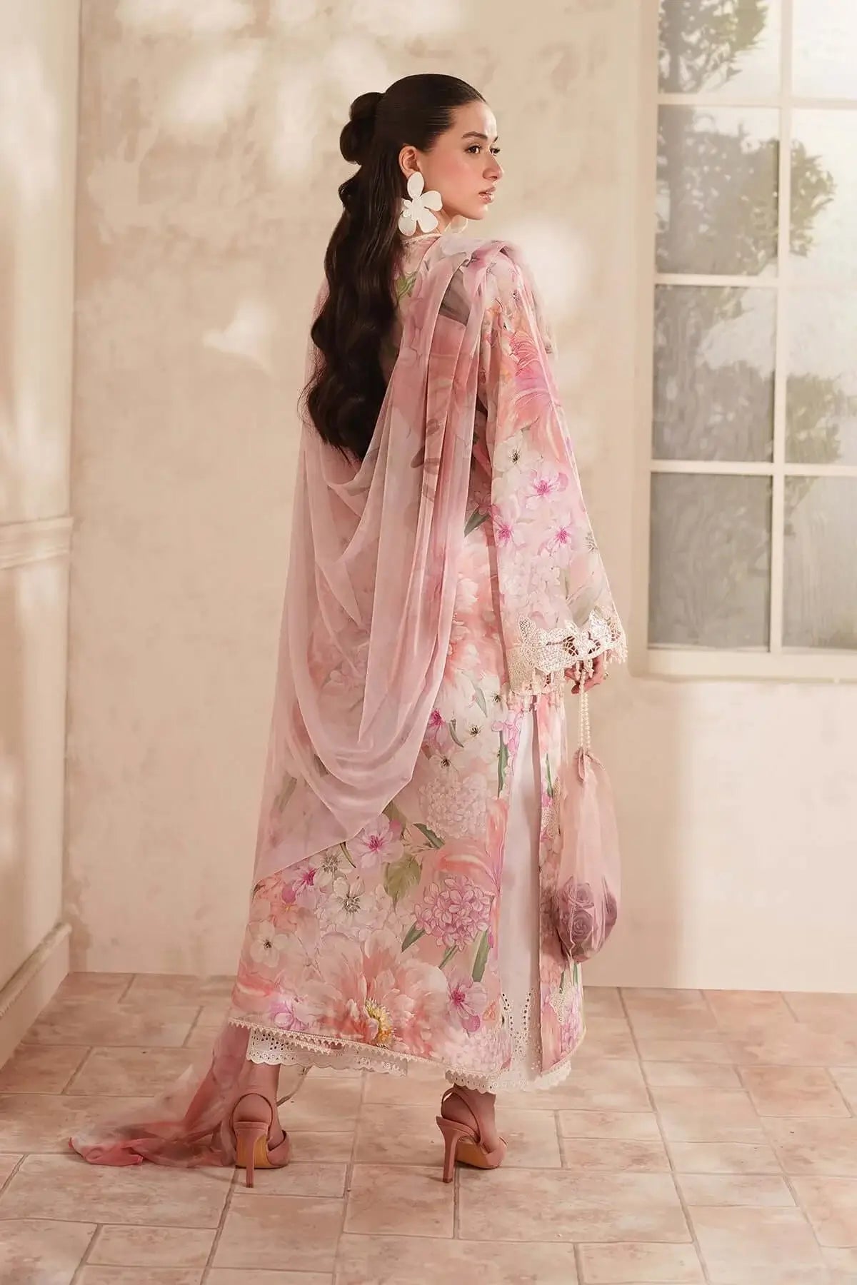 BQ 208-3 Piece Unstitched Embroidered Lawn Suit ( Printed Lawn Dupatta )